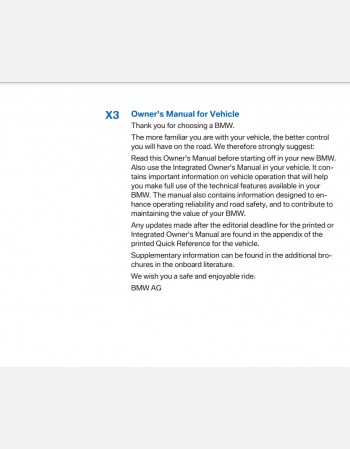  2016 bmw x3 owners manual